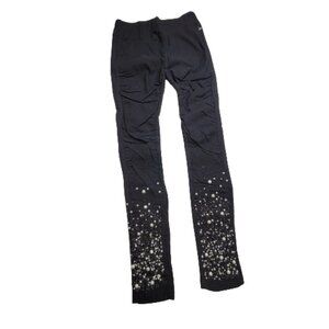 Black  Skin Tight Jeggings with  Sparkling Sequins Size XS Small  Petite